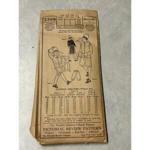 Antique 1920's Pictorial Review Pattern #2389 Puritan Boy Costume‎ Size 15